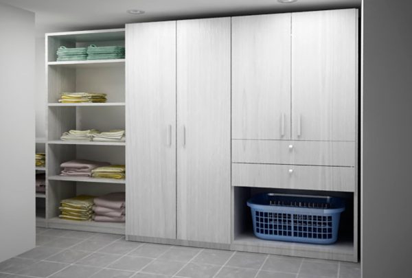 Mueble modular para cuarto de lavado, muebles modulares para áreas de servicio, clósets modulares, muebles para organización en el hogar.