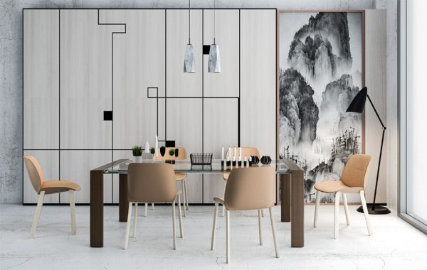 Mesa Mil 45 C de Muebles Cook, mesas para comedor, mesas de diseño minimalista, mesas con cubierta de vidrio, mesas residenciales