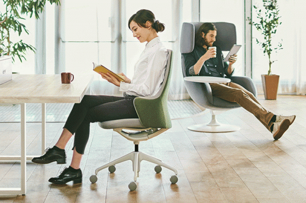 Sillón Lives Work de la empresa japonesa OKAMURA. Sillón para oficina, sillones importados para oficinas, sillería para oficinas.