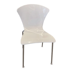 Silla italiana Glossy de Infiniti Design asiento y respaldo de policarbonato blanco en una pieza